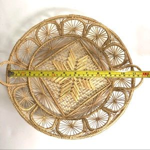 Vintage Accents - Vintage Basket Boho Raffia Round 11” Vintage Accents - Vintage Basket Boho Raffia Round 11”